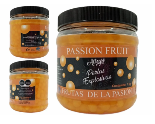 Perlas Explosivas Frutas de la Pasión Maracuyá) 1 Kg