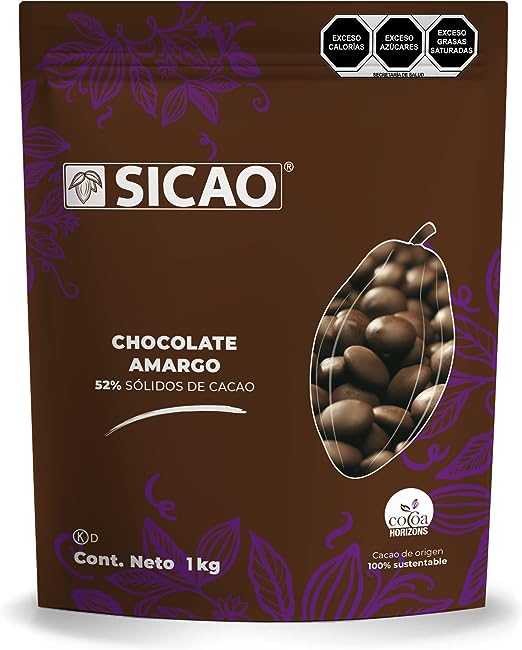 Chocolate - Chocolate amargo - 52% Cacao - Wafers - Bolsa 1 kg